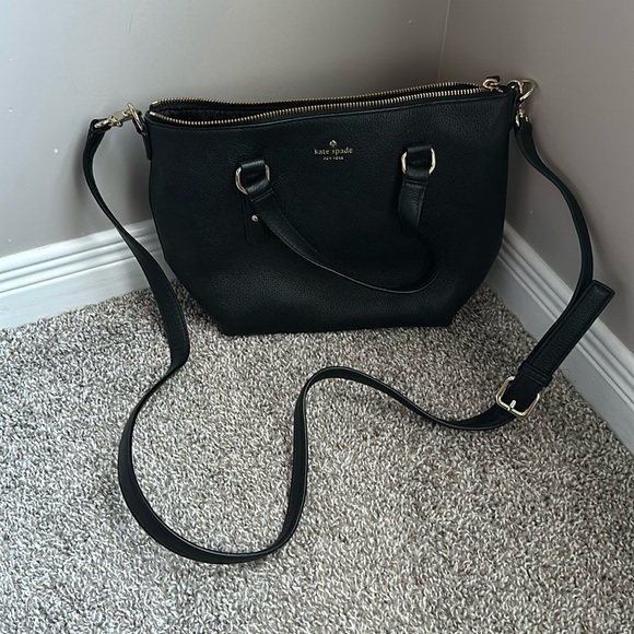 kate spade Handbags - Kate Spade black leather top handle crossbody bag